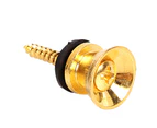 Anti-skid Strap Lock Locking Button End Pin for Electric Acoustic Bass Guitar - Golden