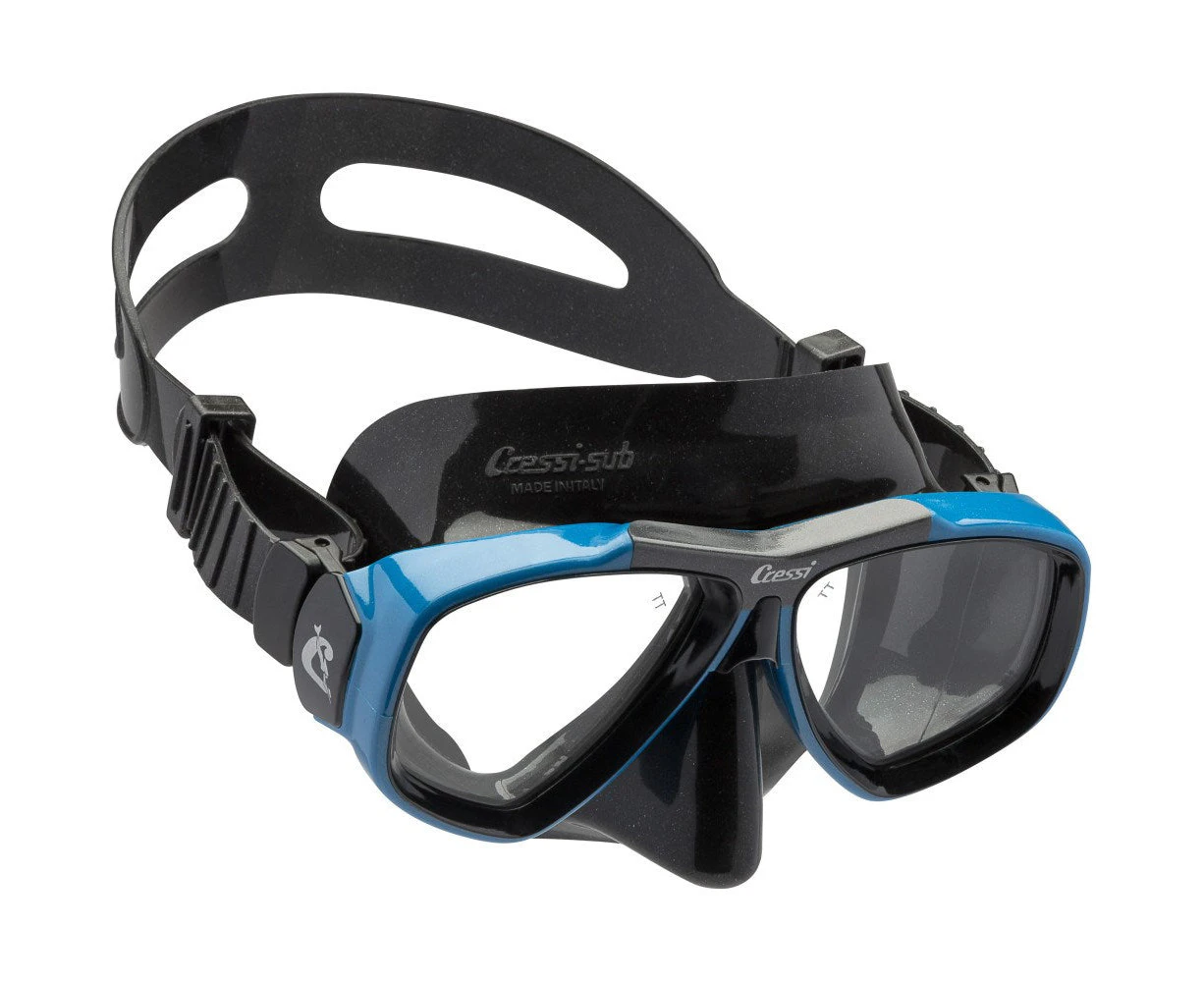 Cressi Focus Dive Mask with Optional Prescription Lens - Black/Blue