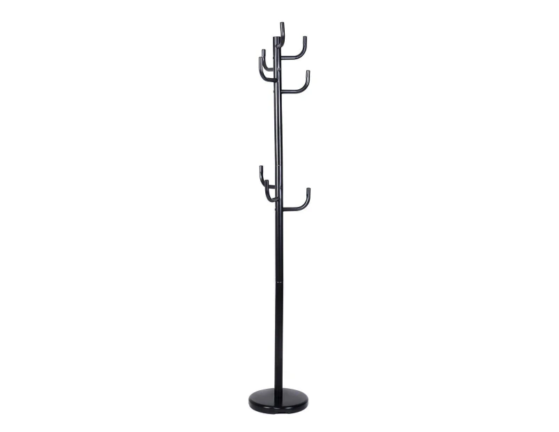 Tangkula Metal Coat Rack Hat Stand Tree Hanger Hall Umbrella Holder Hooks Black