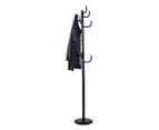 Tangkula Metal Coat Rack Hat Stand Tree Hanger Hall Umbrella Holder Hooks Black