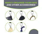 Hat Organizer Holder for Hanger (2 Pack) Hat Storage for Room & Closet, 10 Large Holder Clips to Hang Baseball Hats, Ball Caps, Winter Beanie & Accessories