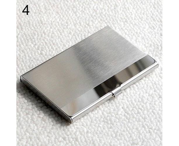 Knbhu Fashion Stainless Steel Case Pocket Box Business ID Credit Card Holder Cover-4