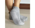 Anti Slip Non Skid Barre Yoga Pilates Hospital Socks with grips for Adults Men Women -Medium 3-pairs/Black+grey+pink - Medium