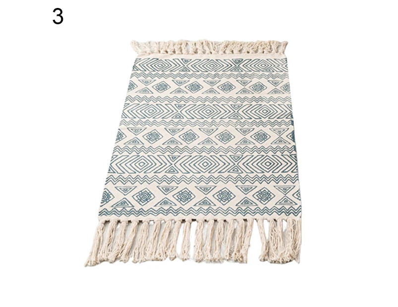 Cotton Linen Tassel Non-Slip Door Sofa Mat Floor Carpet Area Rug Tapestry Decor-3