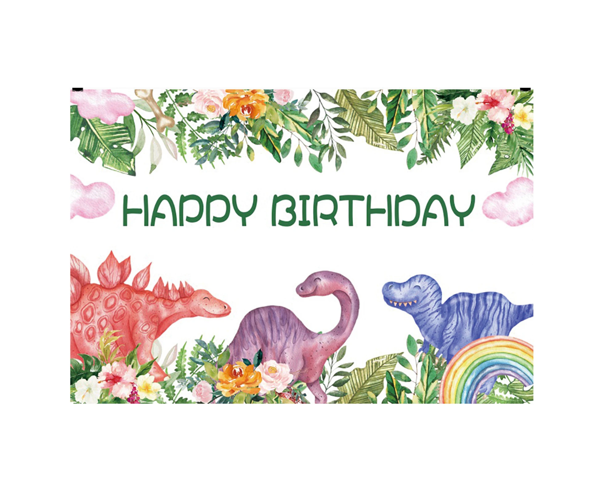 Exquisite Wide Application Backdrop Lightweight 3D Dinosaur Birthday Background Screen for Party  D