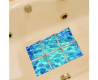 6Pcs/Set 3D Bathroom Anti-Slip Sticker Waterproof Bath Tub Murals Appliques Tread Decorations