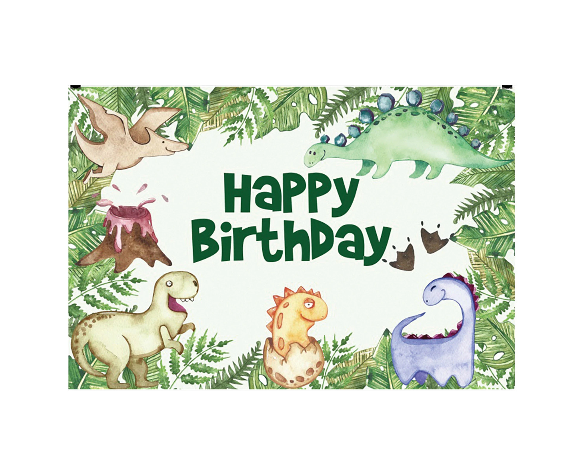 Exquisite Wide Application Backdrop Lightweight 3D Dinosaur Birthday Background Screen for Party  B