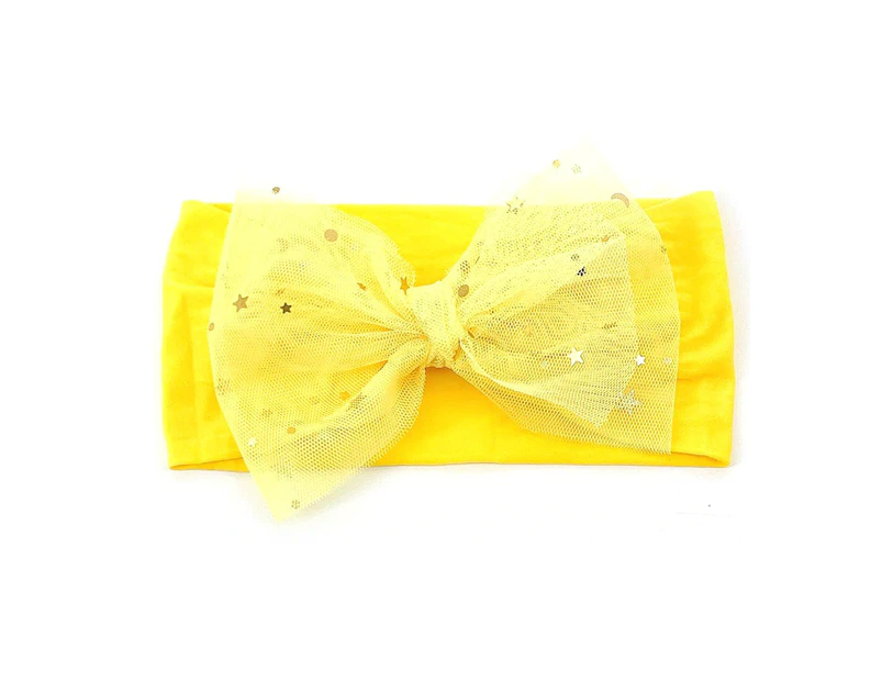 Infant Headband Wide Brim All-matched Fabric Decorative Toddlers Headwrap Baby Accessories-Yellow