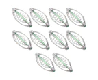 10Pcs Stainless Steel Spring Fishing Feeder Bait Cage Holder Tackle Accessory With Pendant Beadxl 36G