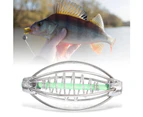 10Pcs Stainless Steel Spring Fishing Feeder Bait Cage Holder Tackle Accessory With Pendant Beadxl 36G