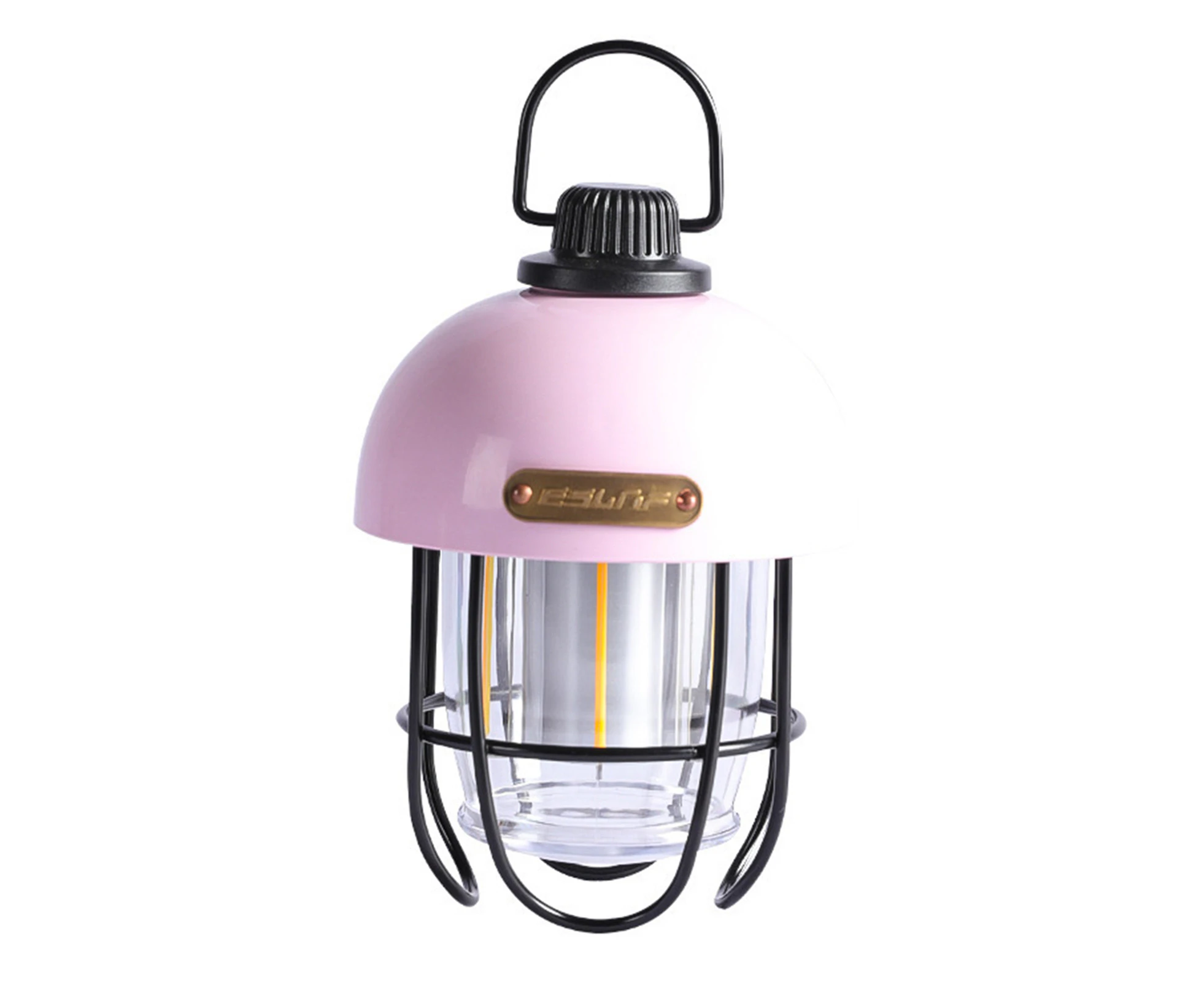 Camping Light LED Bulb Long Battery Life Rechargeable Portable Retro Tent Lantern Outdoor Lighting Equipment - Pink