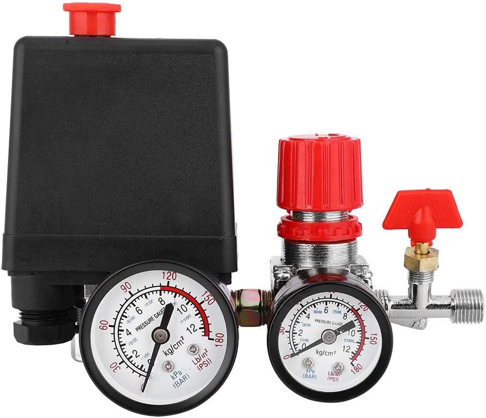 Air Compressor Pressure Switch Valve Pressure Switch Air Compressor with Regulators Gauge Air Compressor Pressure Switch Accessories