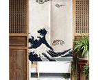 85*120cm Japanese Style Polyester Half Curtain Kitchen Bedroom Partition Curtain Home Decor