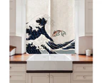 85*120cm Japanese Style Polyester Half Curtain Kitchen Bedroom Partition Curtain Home Decor