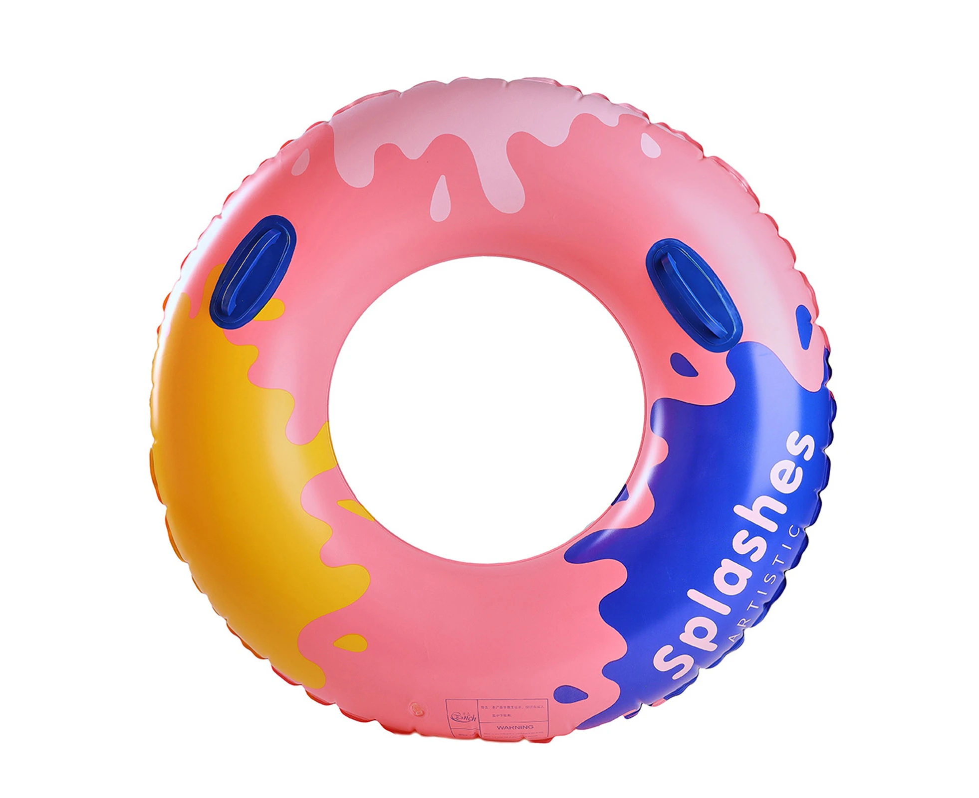 Swimming Ring Wear-Resistant Round Strong Buoyancy Adults Kids Inflatable Pool Ring Playing Water Toy Holiday Supplies-Pink