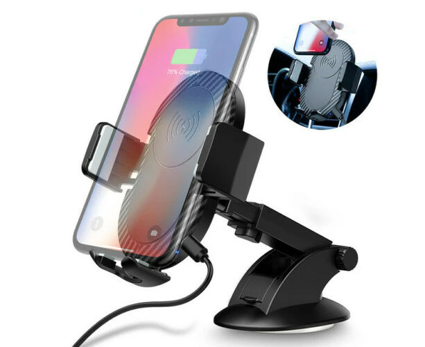 Car Fast Wireless Charger Holder Air Vent Mount Bracket Qi 3 in 1