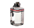 2.2L Transparent Water Kettle Square Shape Labor-saving Large Capacity Unisex Sport Water Bottle for Going Out-Black