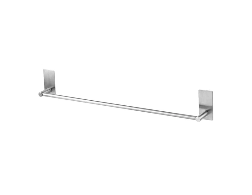 Mbg Bathroom Stainless Steel Wall Mount Adhesive Towel Rack Clothes Holder Hanger-M Silver - Silver