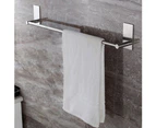 Mbg Bathroom Stainless Steel Wall Mount Adhesive Towel Rack Clothes Holder Hanger-M Silver - Silver