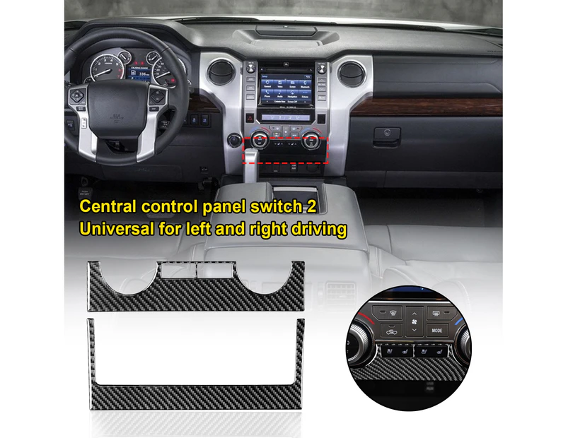 Juson 2Pcs AC Switch Panel Trim Durable Dustproof Lightweight Anti-scratch Central Control Air Conditioning Panel Cover for Toyota Tundra 2014-2018-Black