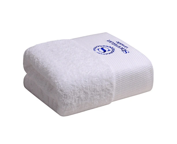 Blue H Embroidery Five-Star Hotel White Cotton Super Soft Thickening to Increase Cotton Couple Super Absorbent Big Bath Towel, Size: 70*140cm