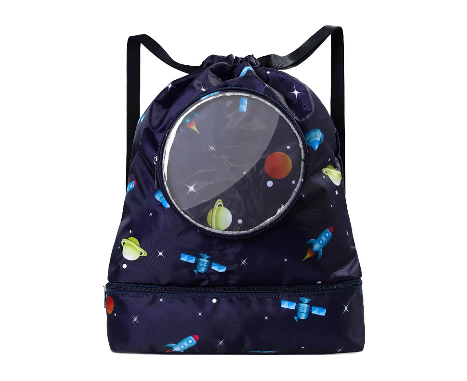 Children Swim Bag Splash-proof Anti-scratch Multi-purpose Wet Dry Separation Portable Kids Outdoor Swimming Shoulder Bag Backpack - L Dark Blue