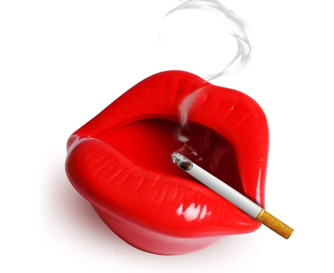 Ceramic Ashtray,Lip Cigarette Holder Smoking Accessories Lips Home Table Ornament