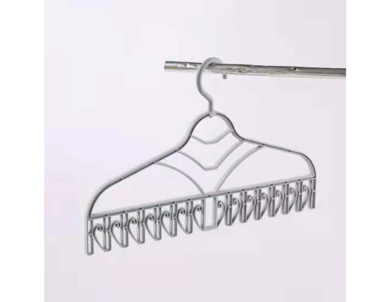 Multifunctional Clothes Drying Rack Plastic Seamless Wrinkle Free Clothes Hanger With V Shaped Clip Hook For Bra Socks Grey