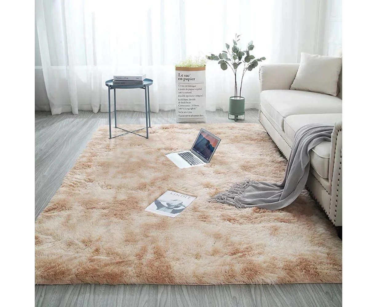 Soft Modern Indoor Shaggy 4x6.6 Rug for Bedroom Livingroom Dorm Kids Room Home Decorative Non-Slip Plush Fluffy Furry Fur Area Rugs Comfy-1.3x2 Ft.-Khaki