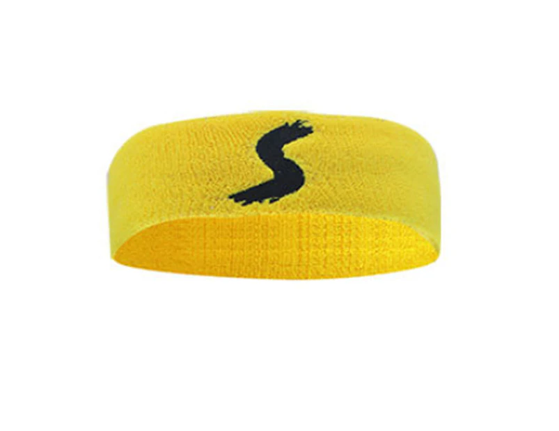 Sweatband/Headband - Terry Cloth Athletic Basketball Head Sweat Bands - Yellow
