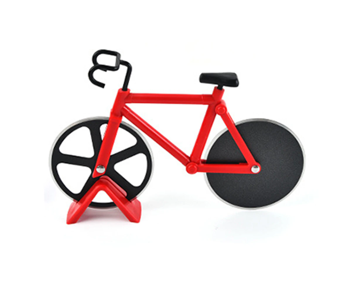 1pc Pizza Cutter Blue Bicycle Bike Pizza Cutter with Display Stand Non-Stick Kitchen Utensils Pizza Baking Bar Tools