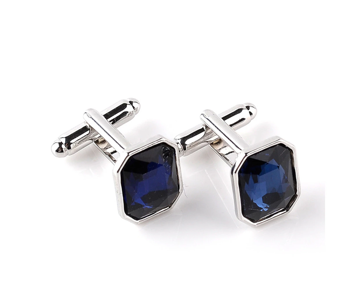 Nirvana 1 Pair Mini Sleeve Accessories Fashion Men's Solid Color T-shirt Cufflinks-Sapphire Blue