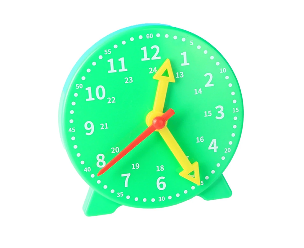 Clock Toys Hand-eye Coordination Concentration Teaching Aids Three-needle Early Preschool Teaching Aids Clock Toy for Homeschool-Green