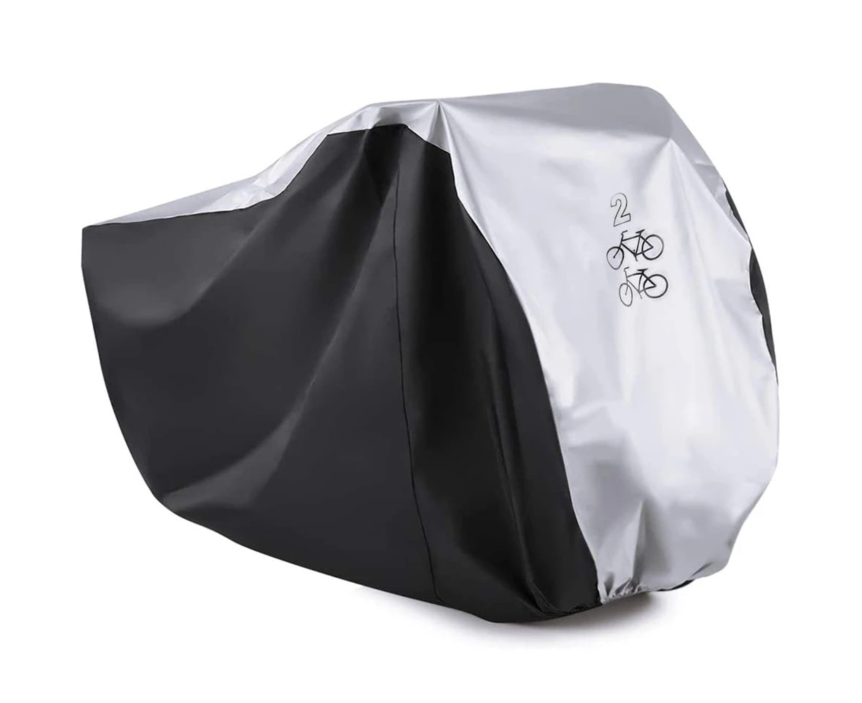 Bike Cover for 2 Bikes  190T Nylon Waterproof Bike Cover Double 2 Bicycle Cycle Scooter Rain and Dust Resistant UV Protection Ideal for Mountain Road, Elec