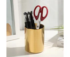 Electroplate Pencil Holder Glossy Stainless Steel Multi-purpose Brush Pen Organizer for Home