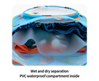 Children Swim Bag Splash-proof Anti-scratch Wear-resistant Multi-purpose Wet Dry Separation Portable Kids Outdoor Swimming Shoulder Bag Backpack - L Blue