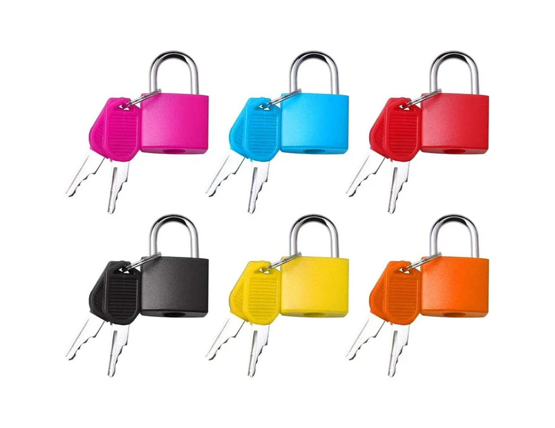 6 Pieces Suitcase Lock with Key, Mini Padlock with Key Luggage Lock Security Lock with Key (Colorful)