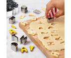 Biscuit Mould,37 Piece Set Biscuit Cutting Die-Pvc Transparent Boxstainless Steel Letter 37 Piece Cookie Knife Sheet Pan