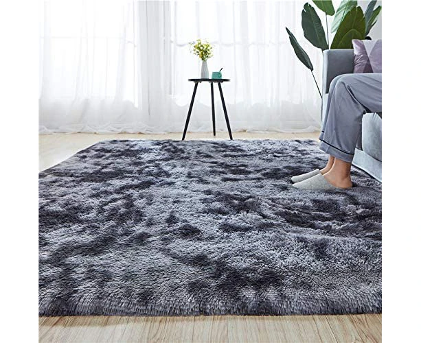 Soft Modern Indoor Shaggy 4x6.6 Rug for Bedroom Livingroom Dorm Kids Room Home Decorative Non-Slip Plush Fluffy Furry Fur Area Rugs Comfy-2x4 Ft.-Dark Grey