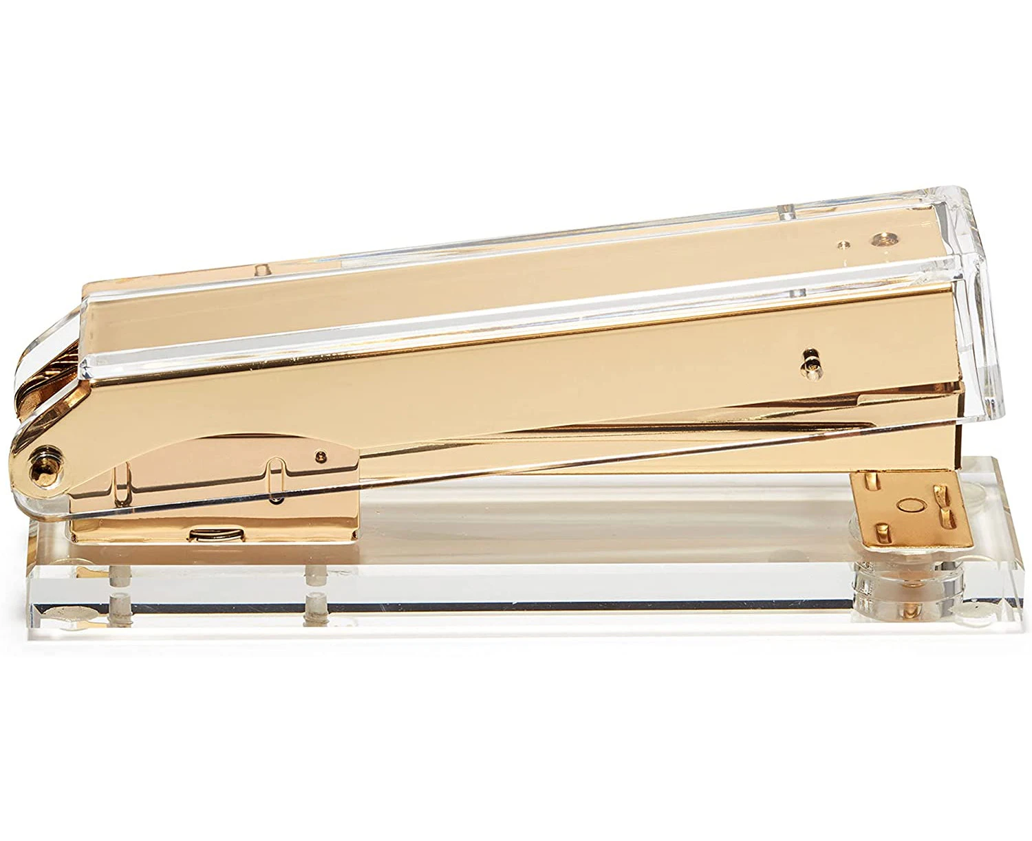 Acrylic Clear Stapler - Gold Stapler Makes a Cool Office Desk Accessory for Office, Home, or School - Uses Standard Staples