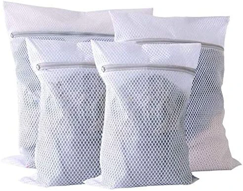 Extra Large Mesh Laundry Bag, Zippered Polyester Laundry Wash Bag-4pcs 2XL-2L