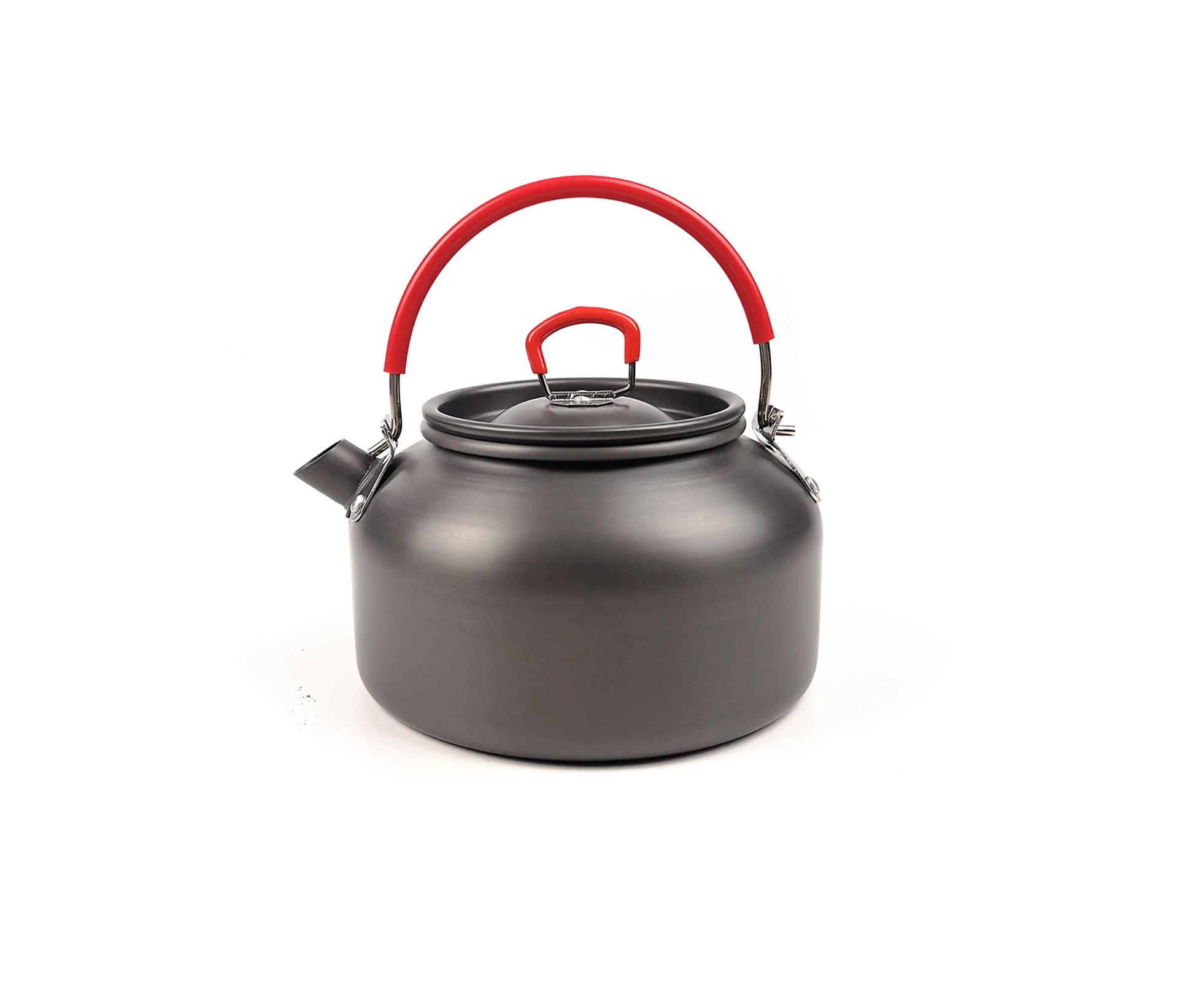 Camping Kettle Multifunctional Anti-oxidation Mini Picnic Hiking Aluminum Alloy Teapot for Trip-Red