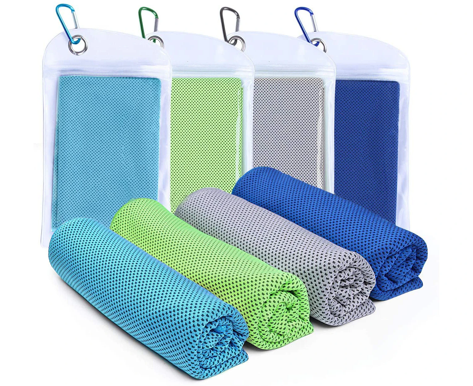 4 Packs Cooling Towel (40"X 12") Ice Sports Towel Cool Neck Towel Soft Breathable Chilly Towel Microfiber Towel For Gym Workout Fitness Yoga & Golf Camping