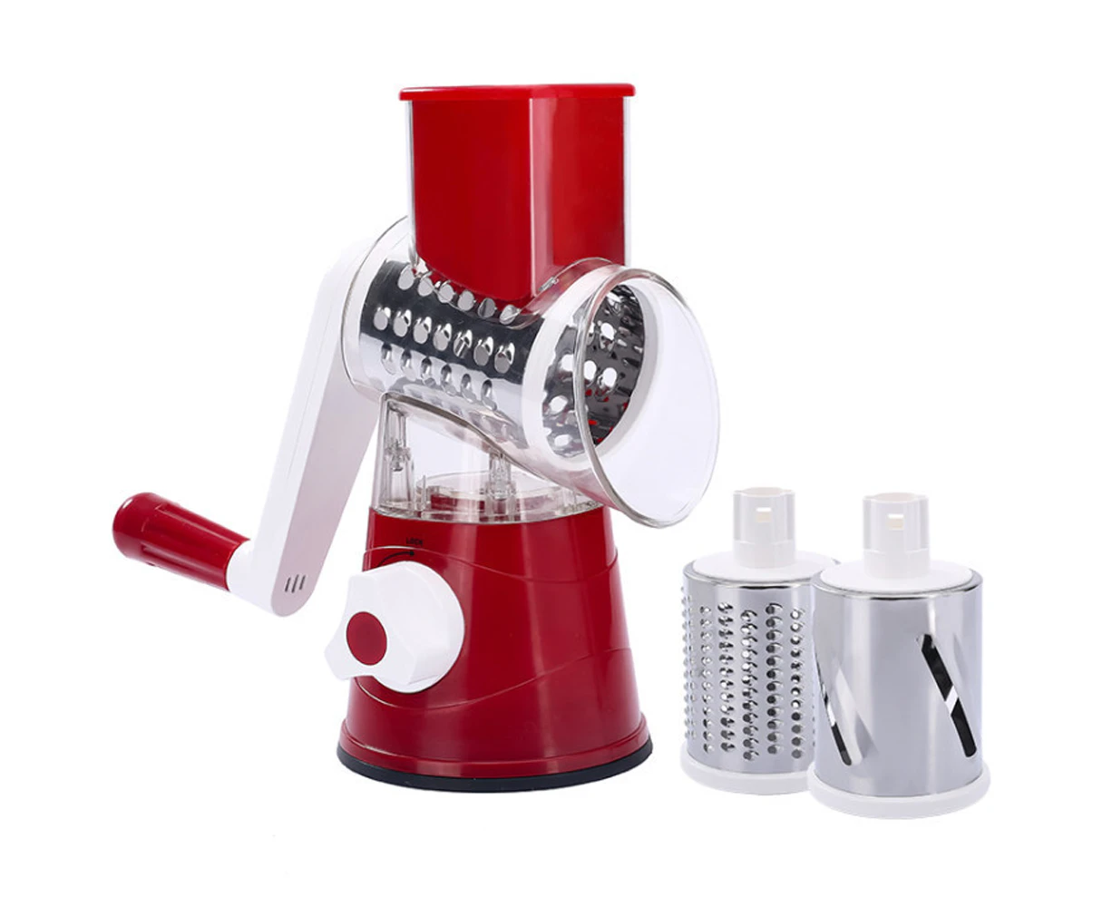 Rotary Cheese Grater Slicer - Round Mandoline Drum Slicer Manual Vegetable Slicer with a Stainless Steel peeler