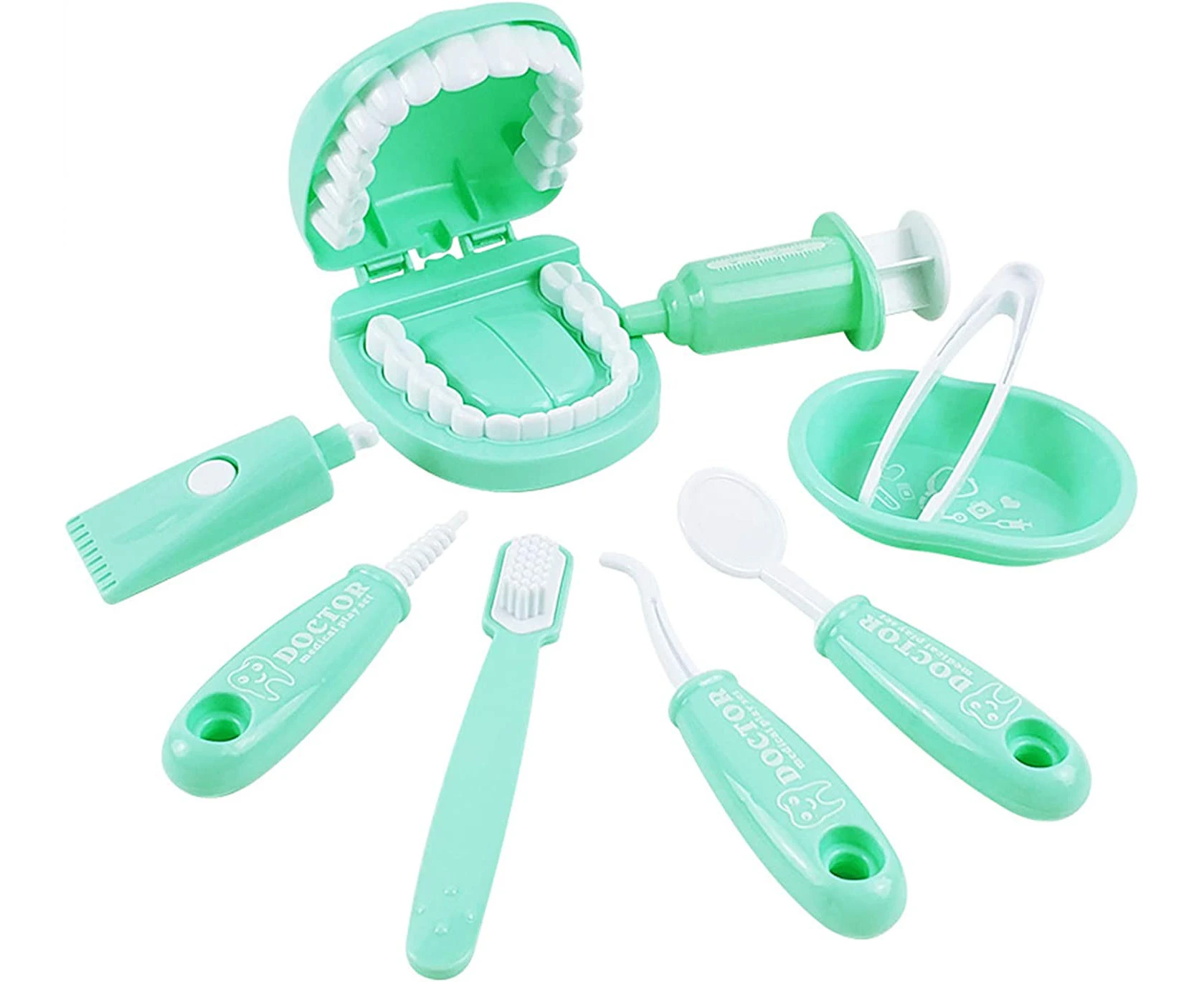 Dental Early Education Brushing Toys Children Role Play Toys Crocodile Early Education Cartoon Tooth Brushing Toys Model Teaching Brushing-Green