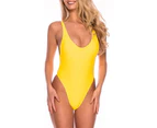 Women's Sexy Thong One Piece Swimsuit High Cut Adjustable One Piece Bathing Suits -xl