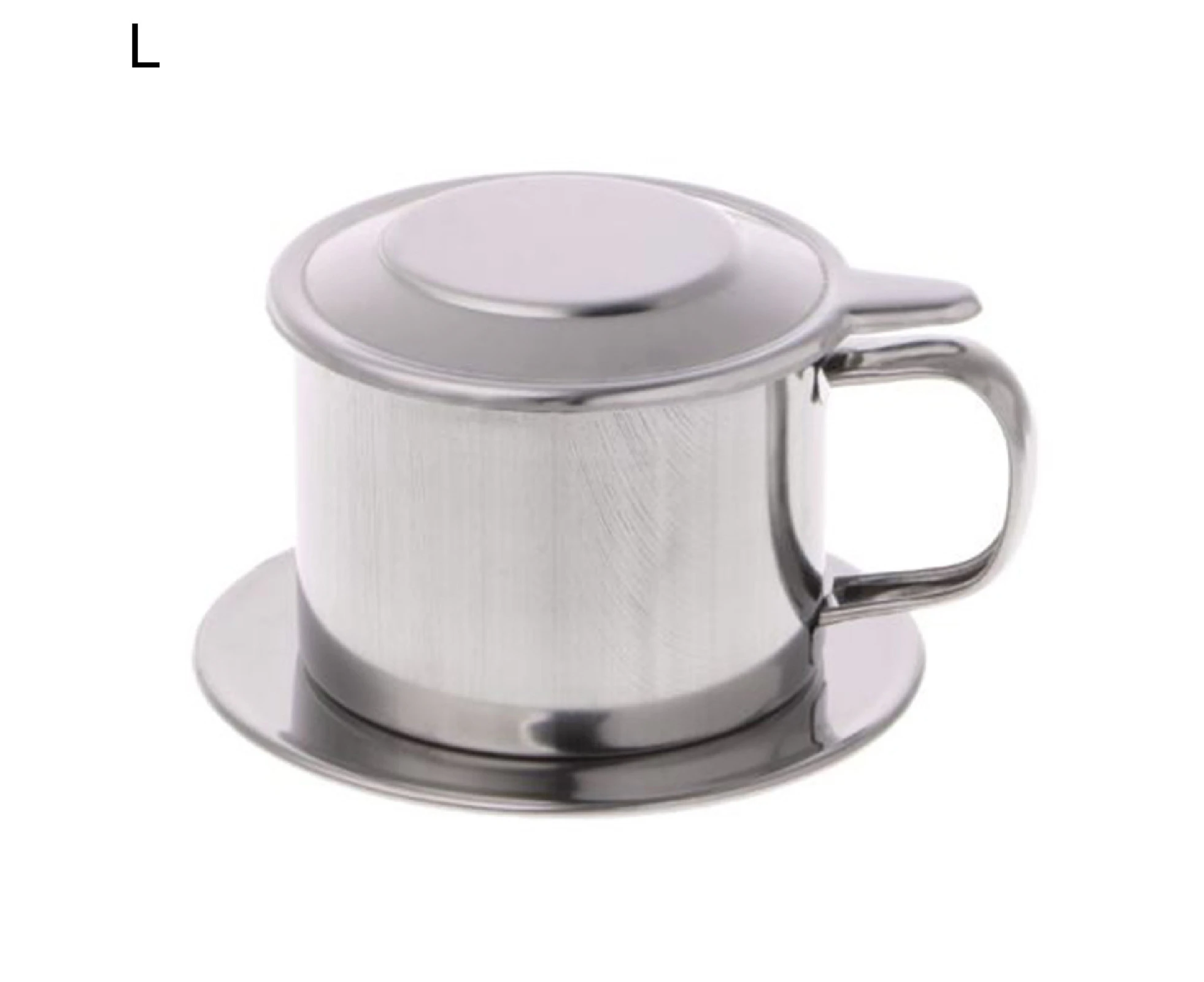 1 Set Coffee Dripper Set Convenient Handle Stainless Steel Vietnamese Coffee Filters for Coffee Shop-L: 9.5x6cm/3.74x2.36