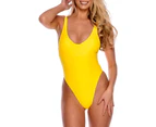 Women's Sexy Thong One Piece Swimsuit High Cut Adjustable One Piece Bathing Suits -xl