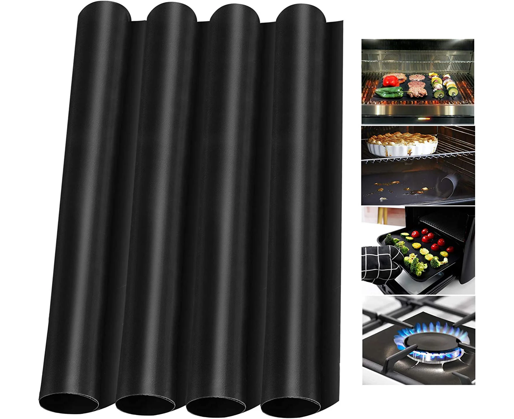 4 Pack Oven Liners Mats ,reusable Non Stick Oven Protector Liner