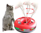 Cat Toys, Interactive Cat Toys for Indoor Cats, Funny Kitten Toys, Pet Cat Spring Toy with Moving Balls Catch Exercise-Red